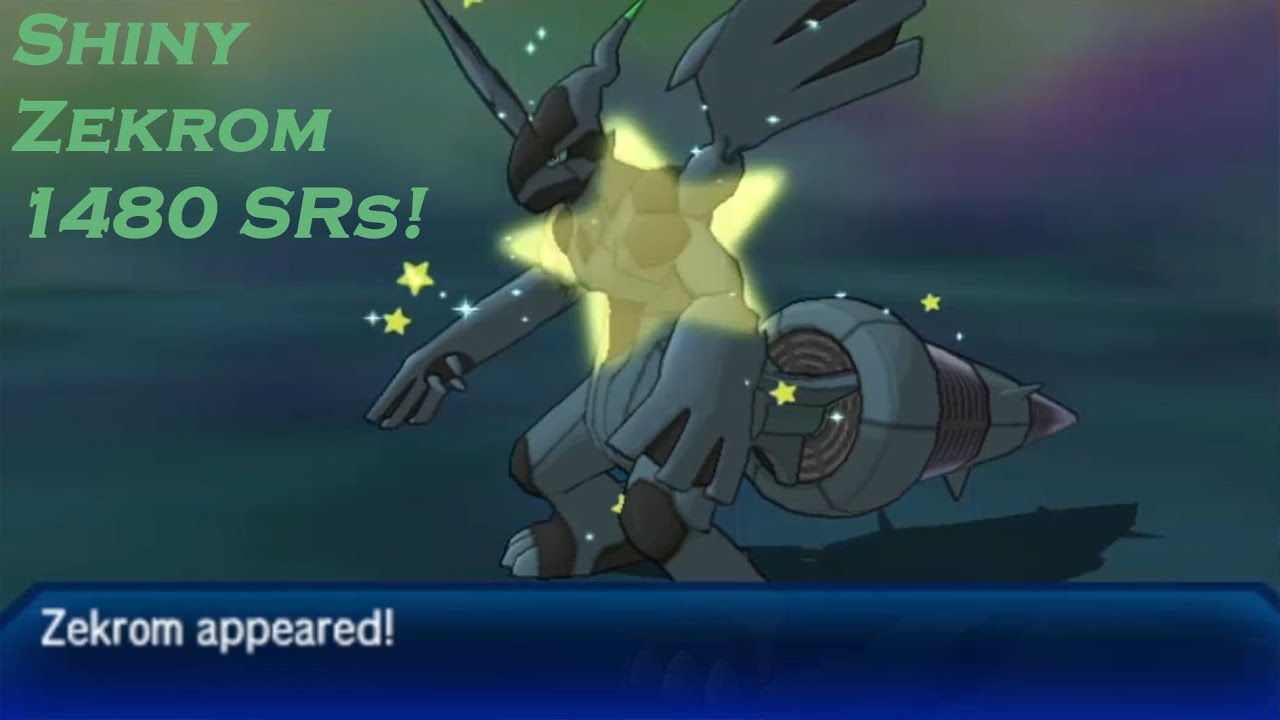 Live] Shiny Zekrom in Pokemon Ultra moon after 1480 SRs! 