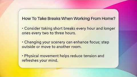 How To Take Breaks When Working From Home? - The Personal Growth Path