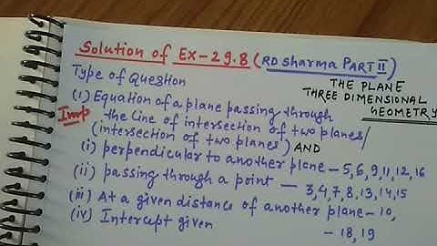 Solution of Ex- 29.8 I RD Sharma Part II The Plane Three Dimensional Geometry Class XII