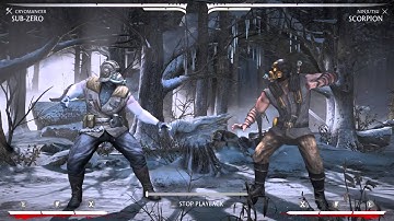 MKX - In The Lab - Sub Zero Post Patch Combos + Ex Ice Ball Vortex (67% DMG)