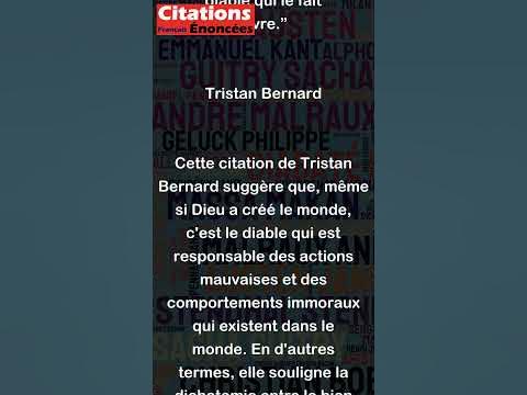C'est Dieu qui a créé le monde, mais c'est le diable qui le fait vivre ...