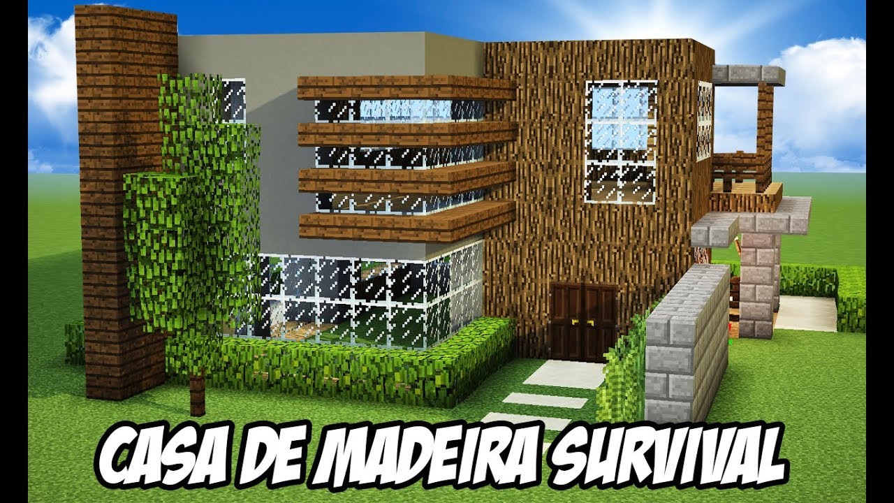 Minecraft Tutorial - Como fazer uma Casa Moderna de Madeira Download 