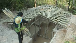 Amazing Girl Living Off Grid Build Underground House Grass Roof Survival & Beautiful Swimming Pool