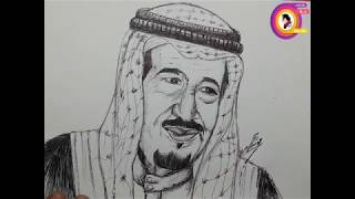رسم الملك سلمان ملك السعودية