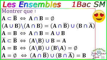 Les Ensembles 1er Bac Science Math - Différence de deux Ensembles - 1 Bac SM - [Exercice 2]