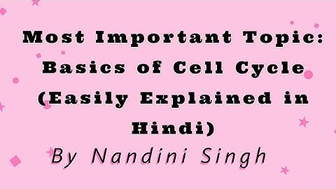 Easily Explained Basics of Cell Cycle( In Hindi) | For CSIR Net, DBT Jrf & others by Nandini Singh