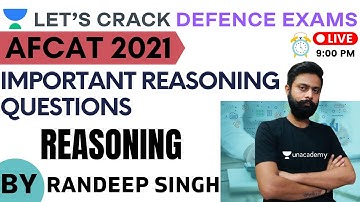 Important Reasoning Questions | Target CDS/CAPF/AFCAT/NDA 2021-2022 | Randeep Singh