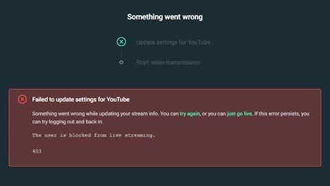 "the user is blocked from live streaming"  how do i fix it pls help