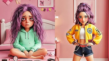 💄💜 First Time Rumi KPop Makeup Transformation | Hair, Fashion & Demon Hunters Cartoon