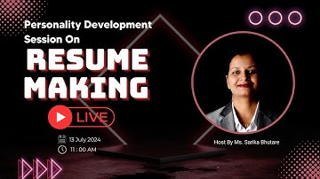 How to make Impressive Resume by Ms. Sarika from Puneri Pattern
