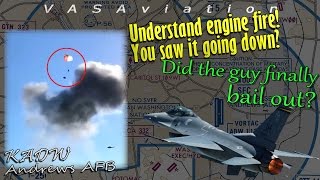 USAF F16 PILOT EJECTS AFTER ENGINE FAILURE | Andrews AFB