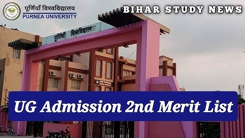 Purnea University UG 2nd Merit List 2024 Download (BSc & BCom)
