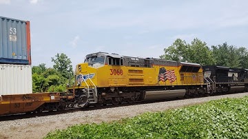NS 288 with UP 3068 trailing in Charlottesville Virginia