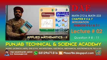 MATH 212 Chapter 5 Exercise 5.1 Question 8 to 11 | MATH 233 Chapter 7 Exercise 7.1 Question 8 to 11