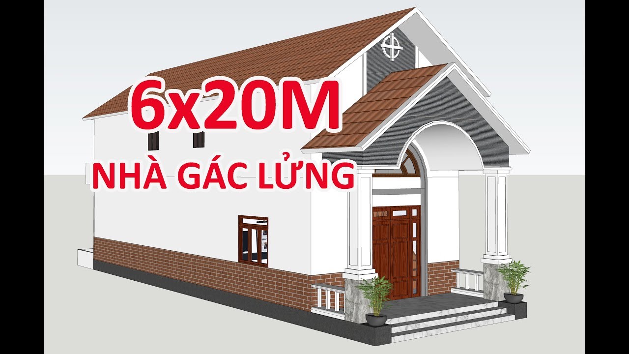 Nhà cấp 4 gác lửng mái thái 3 phòng ngủ