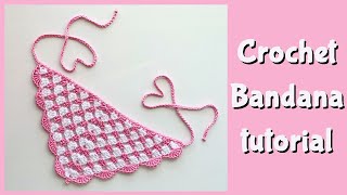 Crochet Bandana Hair Scarf Basic How to | Valentines Day | TUTORIAL | DIY