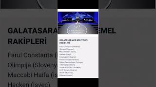 Galatasaray Şampiyonlar Ligi 2. Ön Eleme Muhtemel Rakibleri 2023-2024 Sezonu