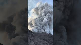 Volcanic Eruption and Rising Ash Witnessed Up-Close