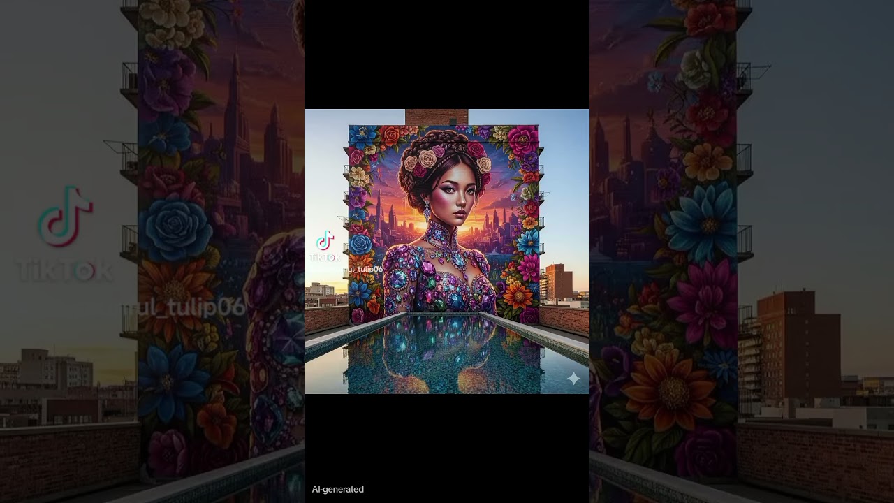 So Fabulous Stunning Glamorous Beauty Queen on graffiti and billboard 🥰 #viralvideo #aigeneratedart