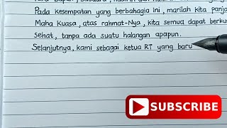 Contoh Naskah Teks Pidato Sambutan Ketua RT Terpilih
