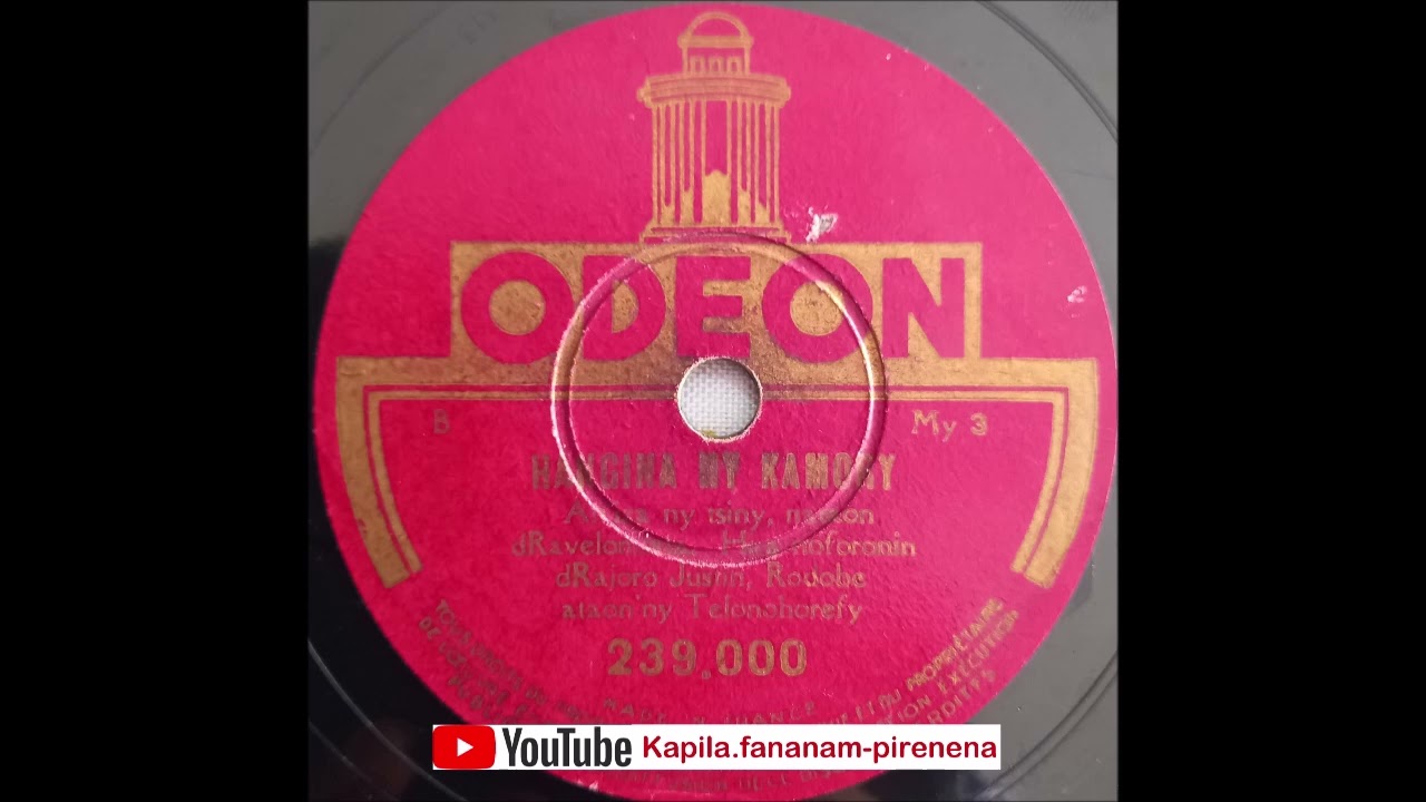 Justin Rajoro - Hangina ny kamory (Odeon original 78 tours) - Madagascar.