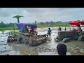 mahindra 575 tech+ 4WD stuck in mud  | john Deere 4WD help | গাড়ীটা কিভাবে উঠলো দেখুন 😱