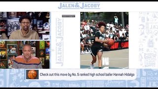 Jalen Rose reacts to Hannah Hidalgo’s And-1 at Rucker Park 😤😱 | Jalen \& Jacoby