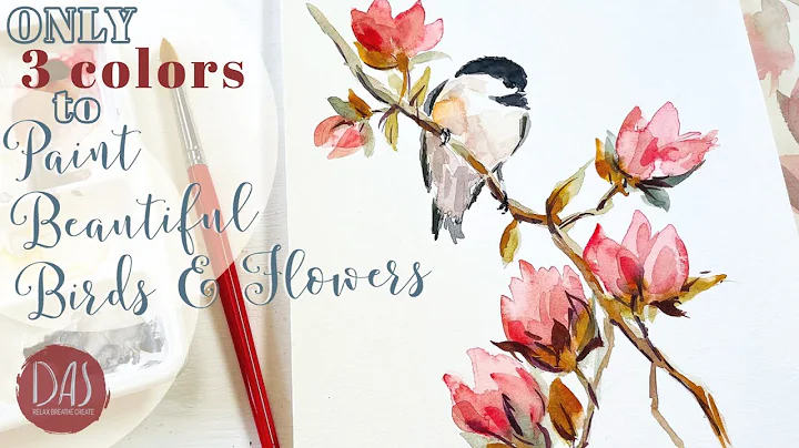 How to Paint a Chickadee on Magnolia Flowers for B...