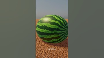 Watermelon on valley. Blender 3d animation