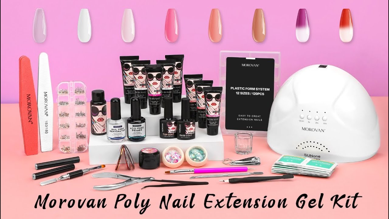 Poly gel tutorial for beginner \ to use poly gel to do nail art \ Morovan poly gel kit -