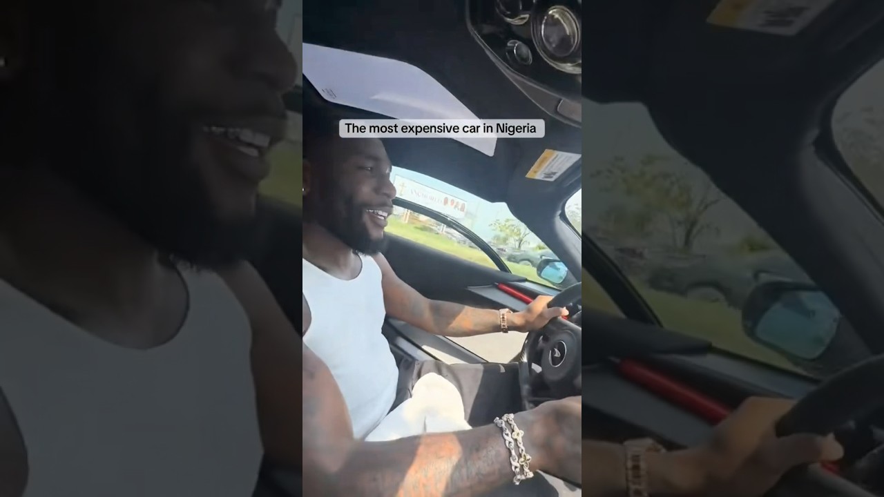 Burna Boy cruising in his 3.2Billion Naira sportscar in Lagos 🚥🚘