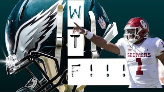 JALEN HURTS gets drafted while EAGLES FAN tries to stay calm with daughter