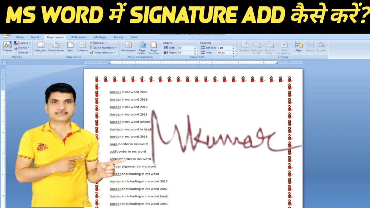 How To Add Signature In Ms Word how To Insert The Signature In Word