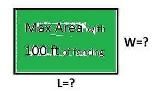 Calculus 1: Max-Min Problems (2 of 30) Rectangular Area Wealth