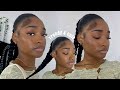 Double Braided Sleek Ponytail On SHORT Natural Type 4 Hair | Eva Williams