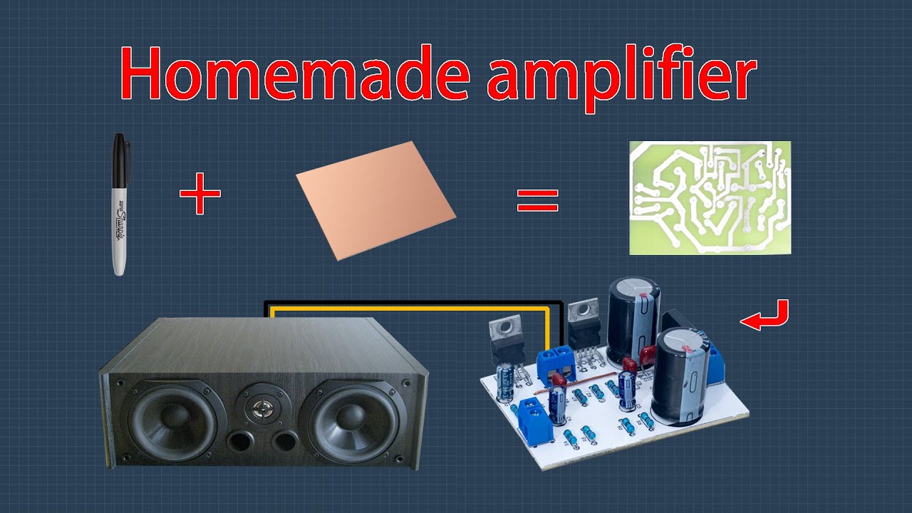 Make your own power amplifier using a pcb | TDA2050 BTL AMP - YouTube
