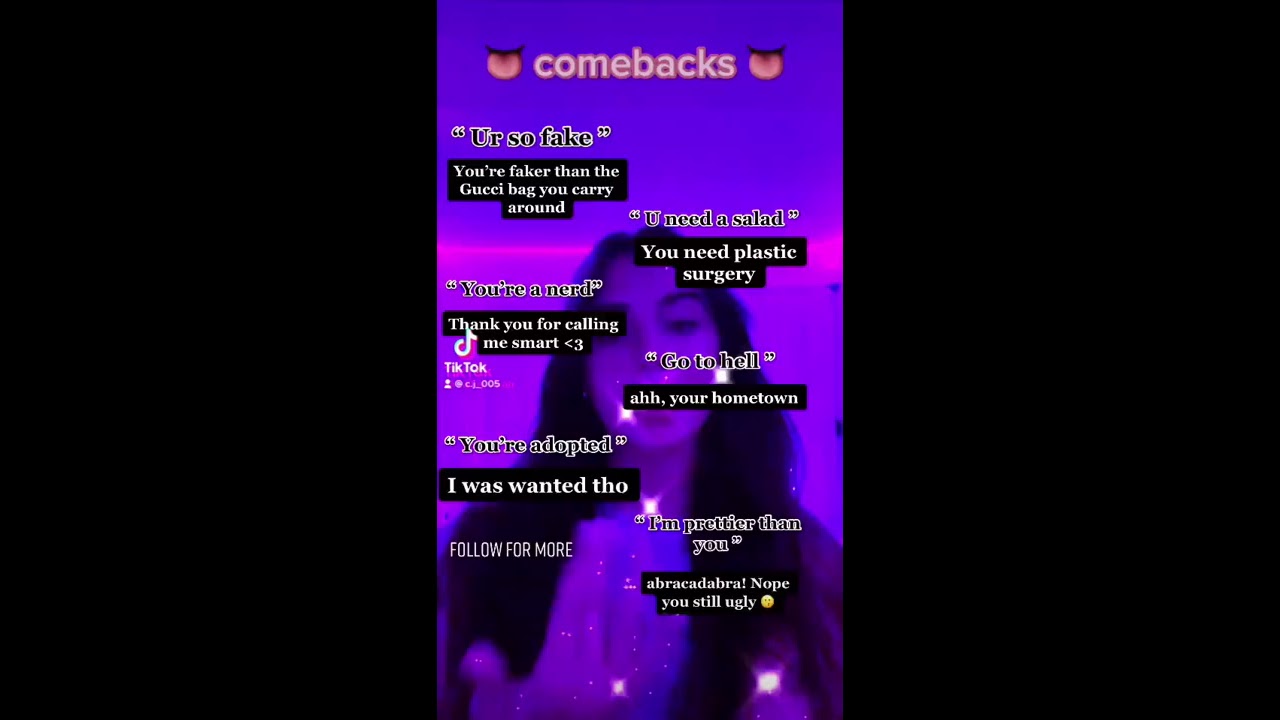 Comebacks Pt 2 Baddie Cj 005 Tiktok 2022 Comeback Tips Blowup Trending Aesthetics