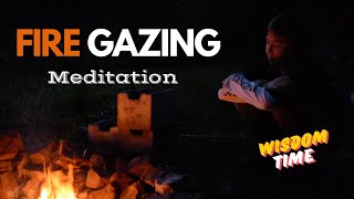 Building a fire with a fire steel & Fire Gazing for Relaxing