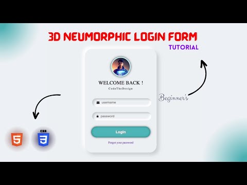 Website Login and Registration form using Html CSS only || 3D Html form Beginners Tutorial