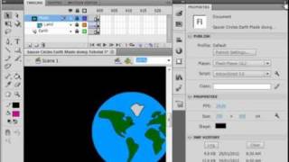 Flash CS5 Tutorial 4 Rotating Earth Using A Mask.avi