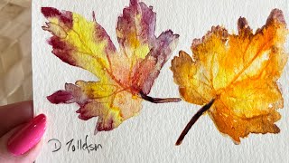 Watercolor Leaves: Real-Time Wet-on-Wet Painting Technique Tutorial