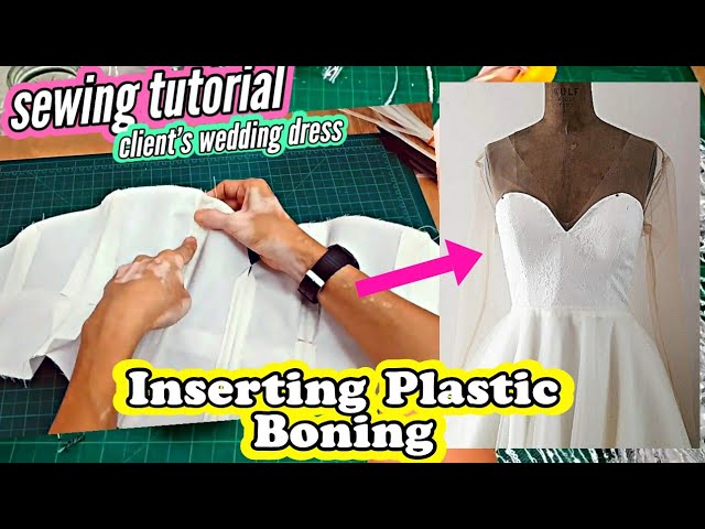 🧵 Inserting Plastic Boning × How to Make Wedding Dress Corset × Bustier  Making × Sewing Tutorial 