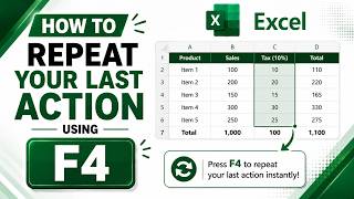How to Repeat Your Last Action Using F4 in Excel