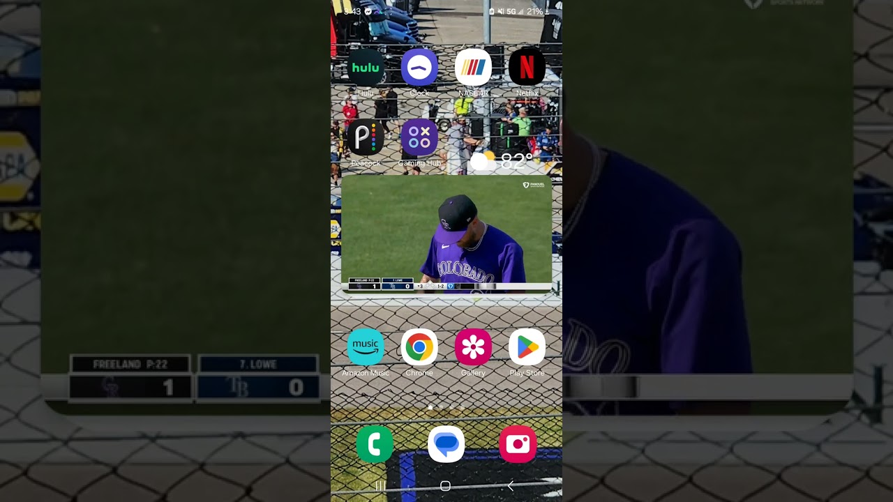 Part of the Colorado Rockies VS Tampa Bay Rays march 28