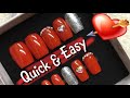 Quick and easy red Valentine’s Day nails | uñas rojas rápidas y fácil