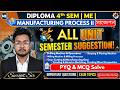 🔥 SUGGESTION 2026 For Diploma 4th Semester ME | Manufacturing Process-II।All Unit By - Surojit Sir