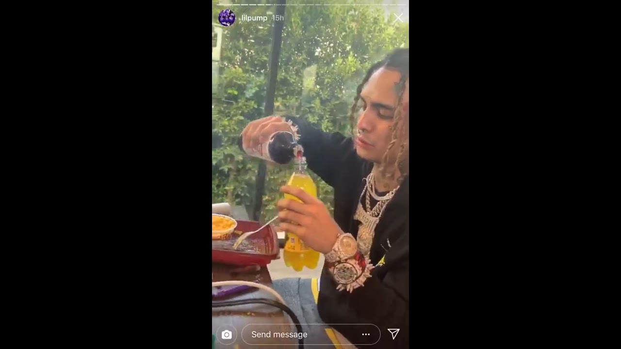 LIL PUMP POURS LEAN ON HIS BREAKFAST