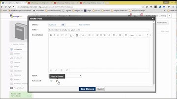 Schoology: Adding Events to the Course Calendar