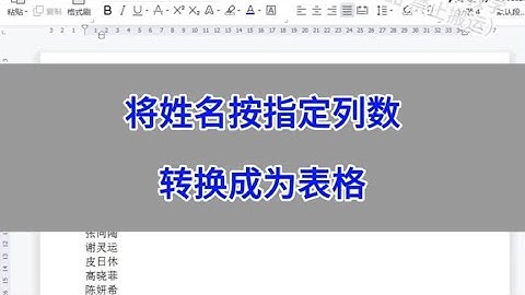 WPS Word：将姓名按指定的列数，转换成为表格。#wps #word
