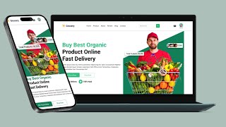 Online Grocery Store | Using HTML CSS and JS | Easy Website design Step by Step